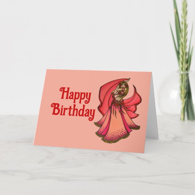Cartes d'anniversaire de la danseuse du ventre (Devant)