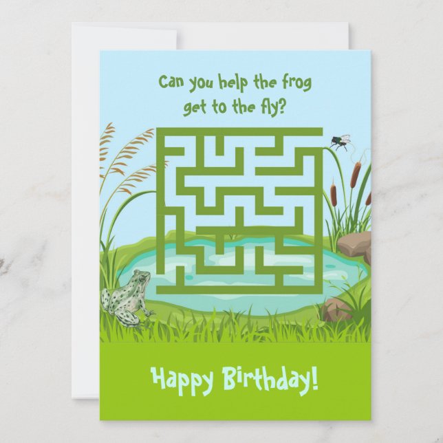 Cartes d'anniversaire de la grenouille et du Maze  (Devant)