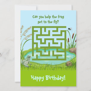 Cartes d'anniversaire de la grenouille et du Maze 