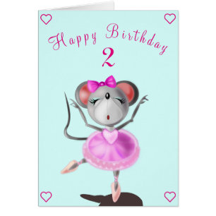 Cartes d'anniversaire de la souris Ballerina - per