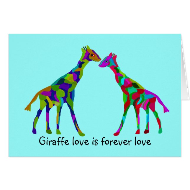 Cartes d'anniversaire de Luv de girafe (Devant Horizontal)