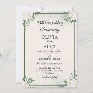 Cartes d'anniversaire de mariage à verdure intempo