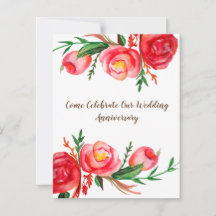 Cartes d'anniversaire de mariage rustiques Art flo