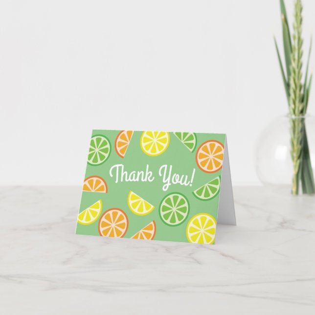 Cartes d'anniversaire de Merci de fruit de tranche (Devant)
