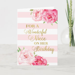 Cartes d'anniversaire de nièce rose