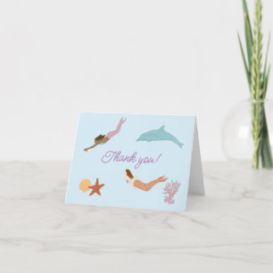 Cartes d'anniversaire de sirène merci