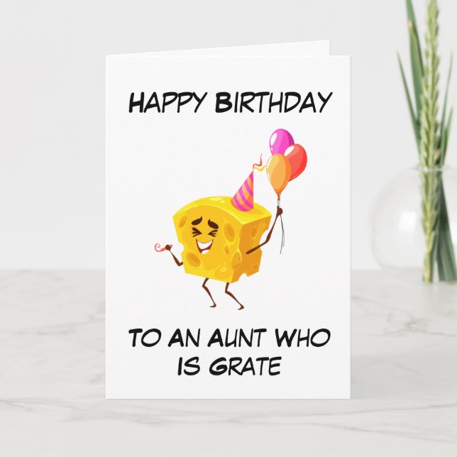 Cartes d'anniversaire de tante amusantes (Devant)