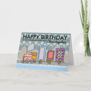 Cartes d'anniversaire de train à vapeur pour garço