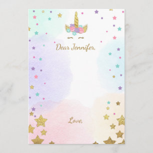 Cartes d'anniversaire de Unicorn Time Capsule Girl