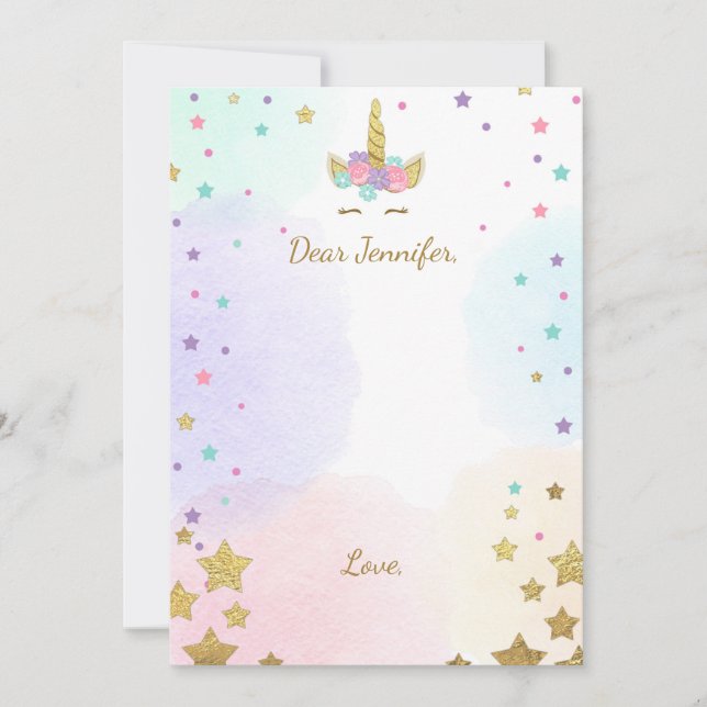 Cartes d'anniversaire de Unicorn Time Capsule Girl (Devant)