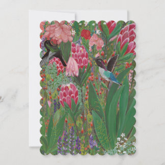 Cartes d'anniversaire des colibris et des protéas