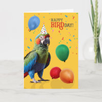 Cartes d'anniversaire drôle de perroquet Macaw Har