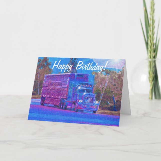 Cartes d'anniversaire drôles de camionneur de (Devant)