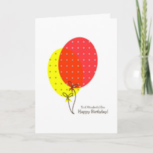 Cartes D'Anniversaire Du Fils, Gros Ballons Coloré
