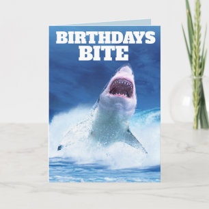 CARTES D'ANNIVERSAIRE FUNNY SHARK BIRTHDAYS BIRTHD