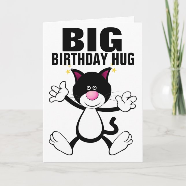 CARTES D'ANNIVERSAIRE GIANT CAT HUG (Devant)