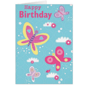 Cartes d'anniversaire joyeuses aux papillons