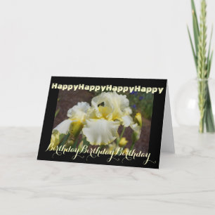Cartes d'anniversaire joyeux Iris Fleurs Unique