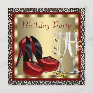 Cartes d'anniversaire léopard Chaussures à talons