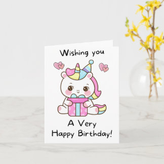 Cartes d'anniversaire licorne pour filles