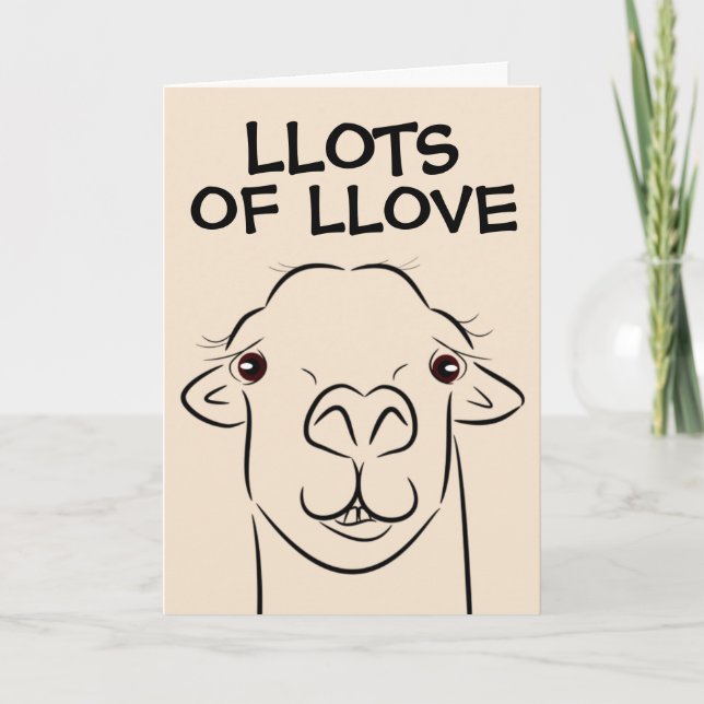Cartes d'anniversaire LLAMA LOVE (Devant)