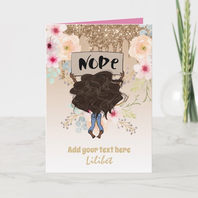 Cartes d'anniversaire Melanin Princess pour tous l (Devant)