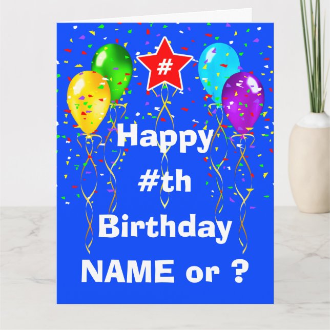 Cartes d'anniversaire personnalisées par âge, gran (Devant)