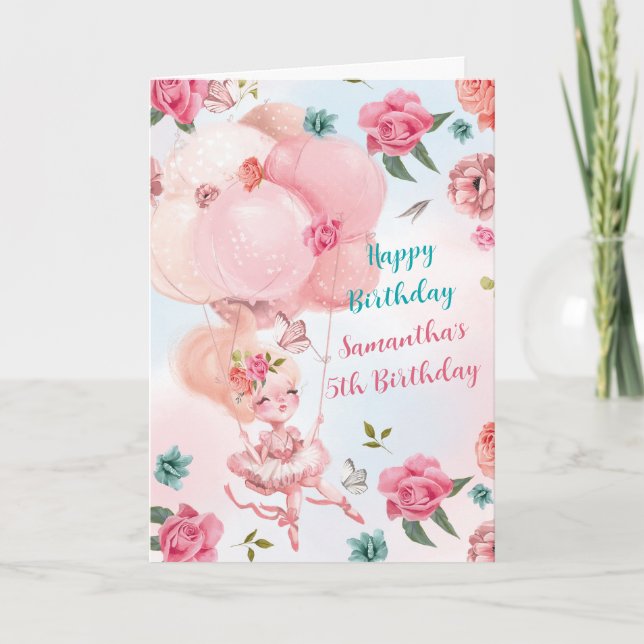 Cartes d'anniversaire personnalisées pour fille de (Devant)