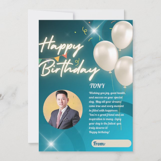 Cartes d'anniversaire personnalisées uniques - Fun (Devant)