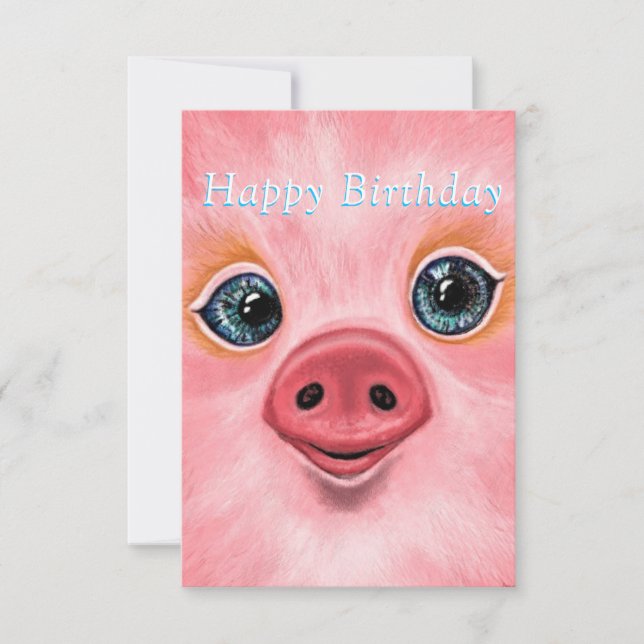 Cartes d'anniversaire pour bébé cochon mignonne (Devant)
