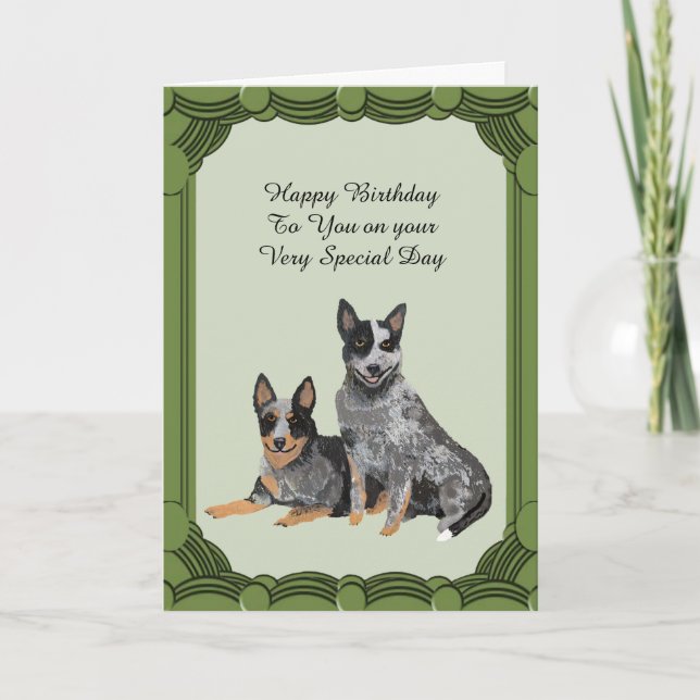 Cartes d'anniversaire pour chien de bétail austral (Devant)