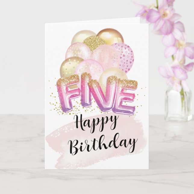 Cartes d'anniversaire pour fille de 5 ans (Orchidée)