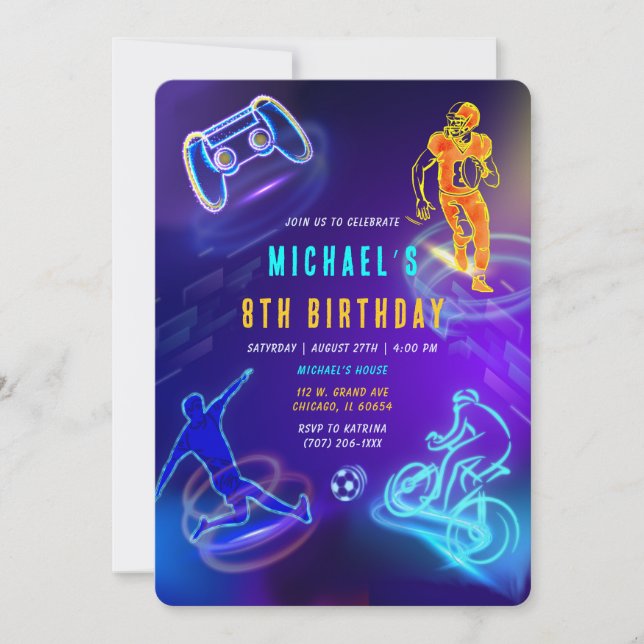 Cartes d'anniversaire pour Garçons de 8 ans (Devant)