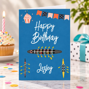 Cartes d'anniversaire pour l'équipage d'aviron Spo