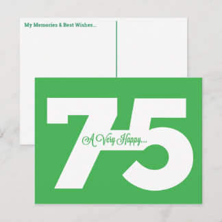 Cartes d'anniversaire pour les 75 ans - en vert