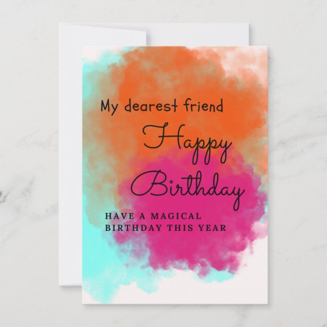 Cartes d'anniversaire pour les enfants avec licorn (Devant)