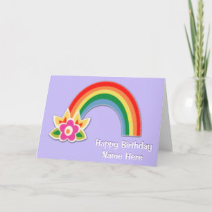 Cartes d'anniversaire Rainbow personnalisées pour 