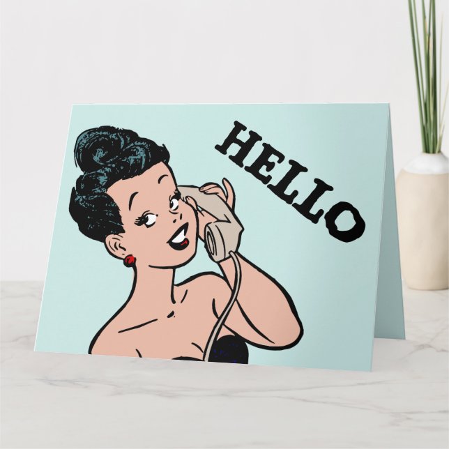 CARTES D'ANNIVERSAIRE ROTARY POUR FEMME RETRO (Devant)