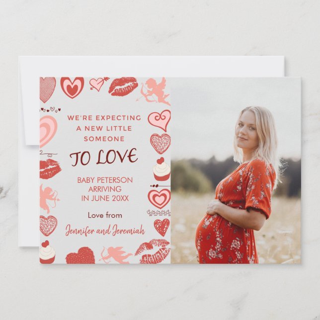 Cartes d'annonce de grossesse pour la Saint-Valent (Devant)