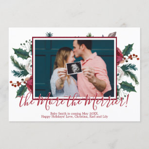 Cartes d'annonce de grossesse pour Noël avec photo