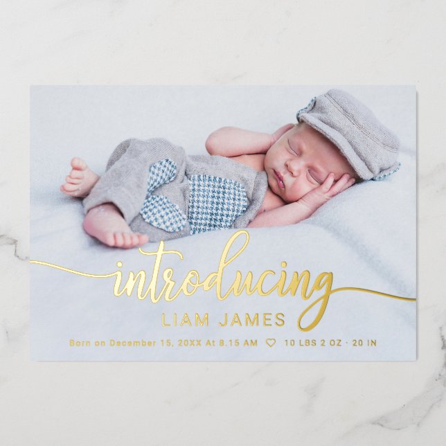 Cartes d'annonce de naissance avec photo de callig (Recto)