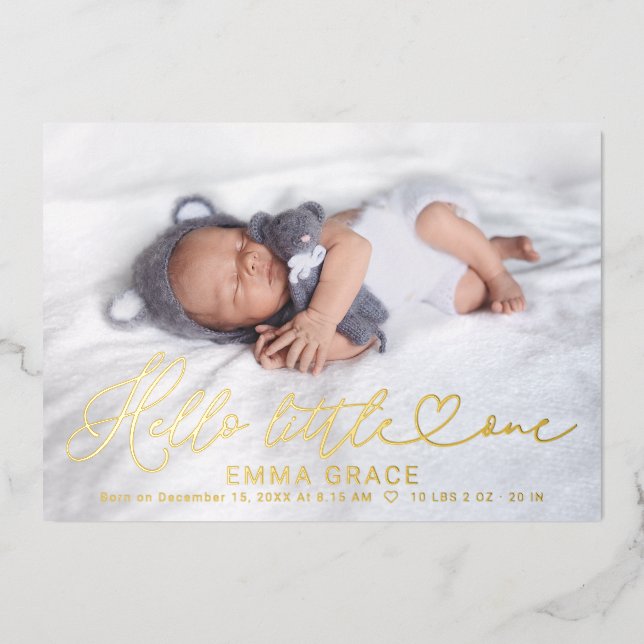 Cartes d'annonce de naissance photo avec un joli s (Recto)