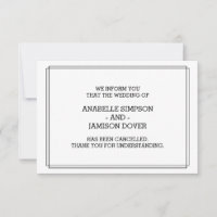 Cartes d'annulation d'annonce de mariage