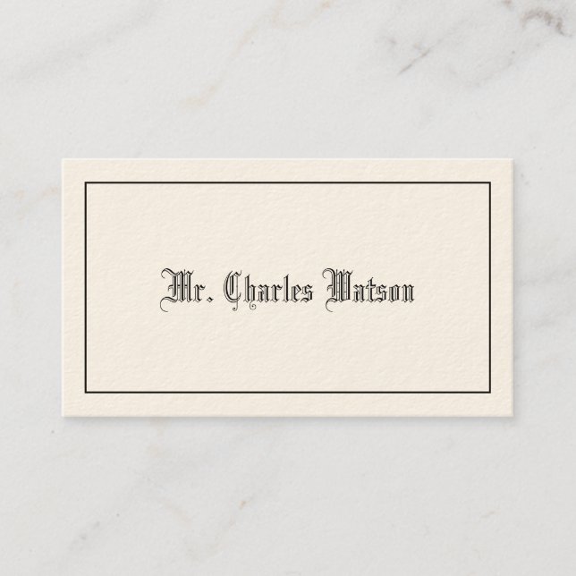 Cartes d'appel victoriennes de Gentleman (Devant)