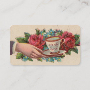 Cartes d'appel victoriennes - Thé avec amour