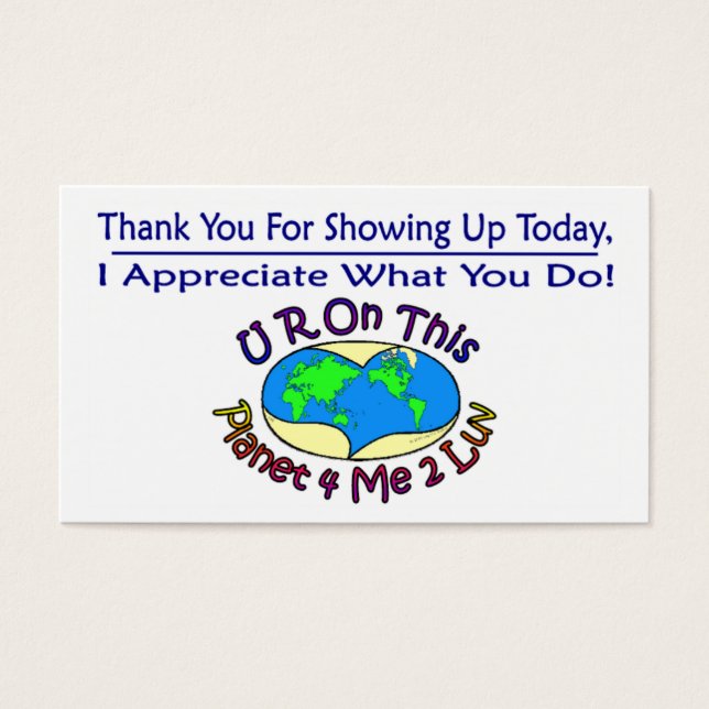 Cartes d'Appréciation Changer cette planète (Devant)