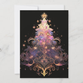 Cartes d'arbre de Noël en or, jolie Rose violet
