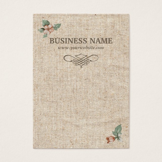 Cartes d'Arrière - plan Rustique Floral Burlap (Devant)