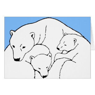 Cartes d'art Ours Polaire Carte personnalisée Mère
