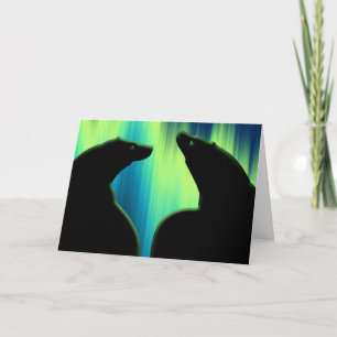 Cartes d'art Ours Polaire Lumières Nord Cartes d'a